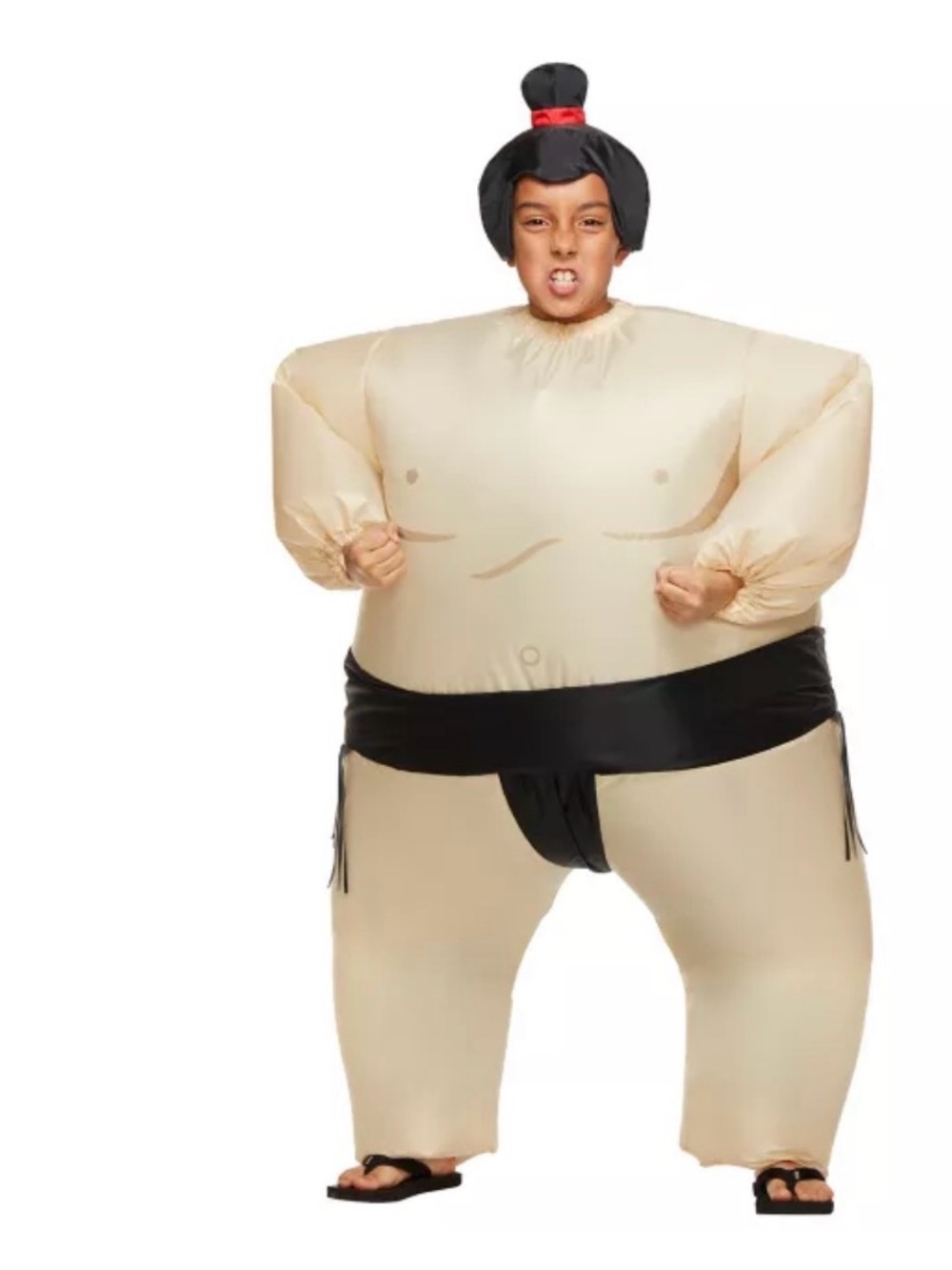 Inflatable Sumo Wrestler Costume - Kids Cream